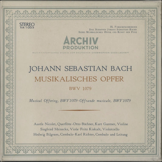 オープンリールテープ カール・リヒター / J.S.バッハ:「音楽の捧げもの」 7号 19cm/s (7 1/2IPS) 4トラック 日本製 ライナー(シミ)付