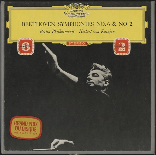 オープンリールテープ ヘルベルト・フォン・カラヤン / ベートーヴェン:交響曲第6番「田園」、第2番 7号 19cm/s (7 1/2IPS) 4トラック インサート(ヤケ)付き