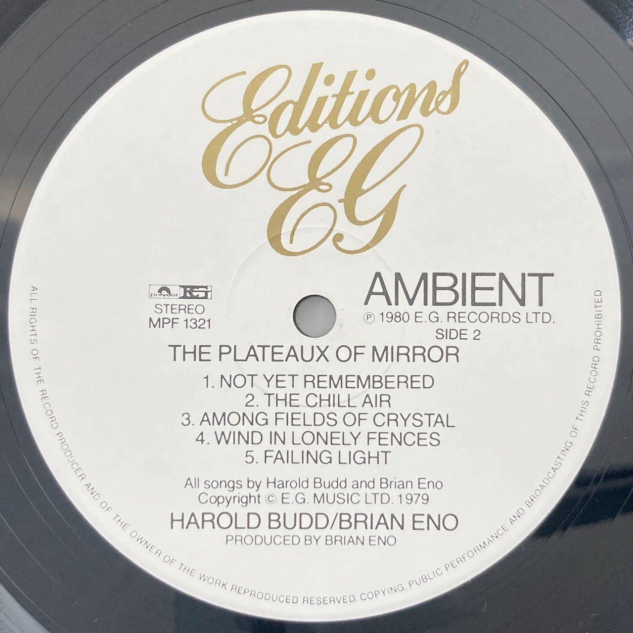 LP/ HAROLD BUDD & BRIAN ENO / THE PLATEAUX OF MIRROR / ブライアン・イーノ / 国内盤 帯・ライナー POLYDOR MPF1321