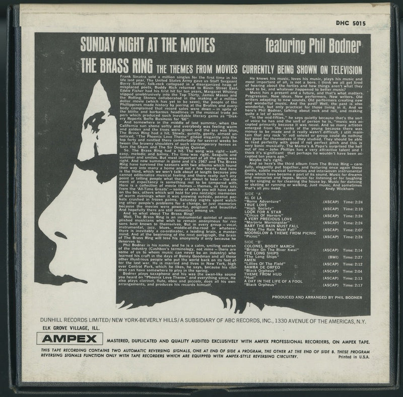 オープンリールテープ THE BRASS RING / SUNDAY NIGHT AT THE MOVIES 7号 19cm/s (7 1/2IPS) 4トラック