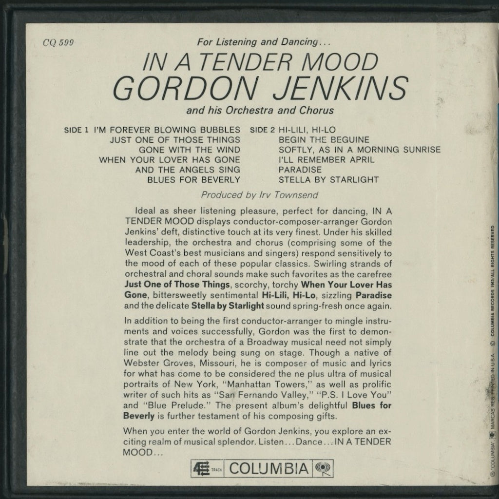 オープンリールテープ GORDON JENKINS / IN A TENDER MOOD 7号 19cm/s (7 1/2IPS) 4トラック