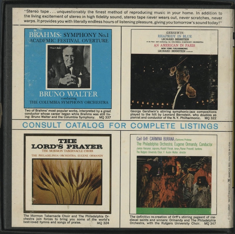 オープンリールテープ E.POWER BIGGS / HEROIC MUSIC FOR ORGAN, BRASS AND PERCUSSION 7号 19cm/s (7 1/2IPS) 4トラック インサート