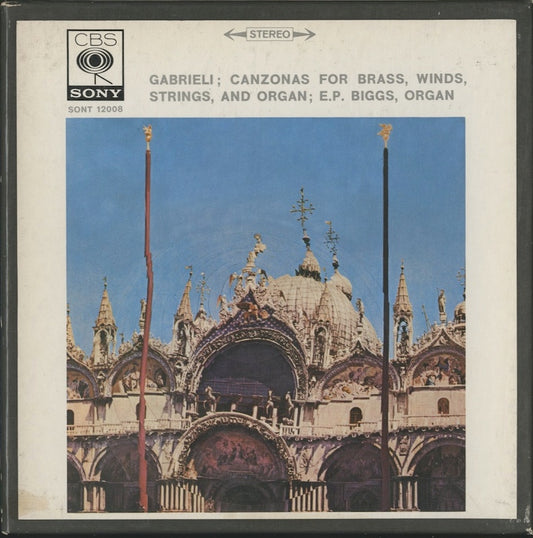 オープンリールテープ E.POWER BIGGS / ガブリエーリ:管楽器と弦楽器とオルガンのためのカンツォーナ集 7号 19cm/s (7 1/2IPS) 4トラック 日本製 ライナー(シミ)