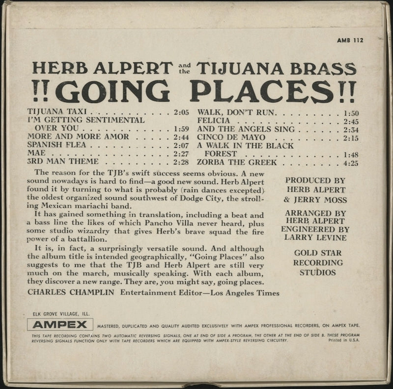 オープンリールテープ HERB ALPERT AND TIJUANA BRASS / GOING PLACES 7号 19cm/s (7 1/2IPS) 4トラック