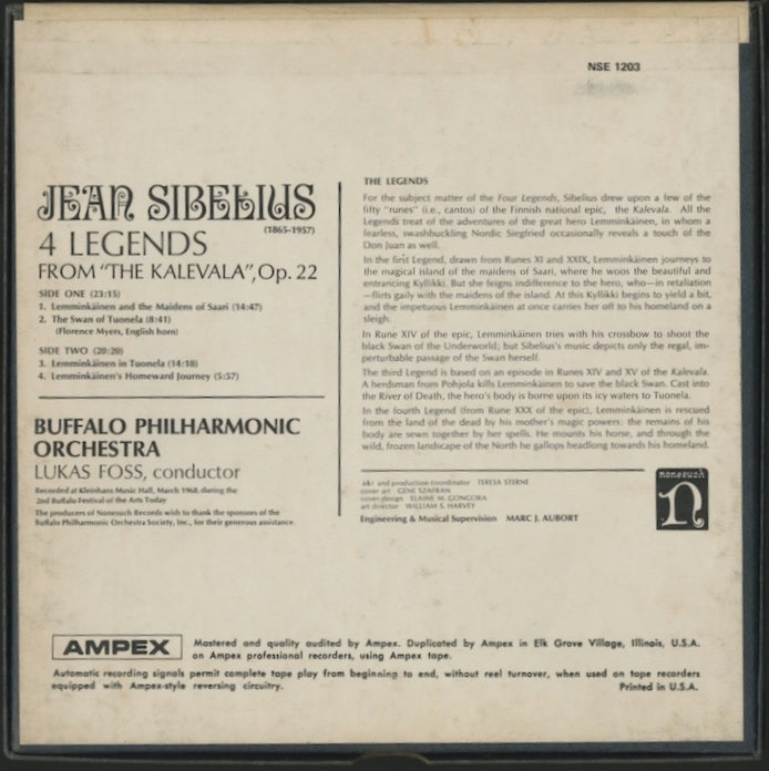 オープンリールテープ ルーカス・フォス / シベリウス:組曲「カレワラ」 7号 19cm/s (7 1/2IPS) 4トラック