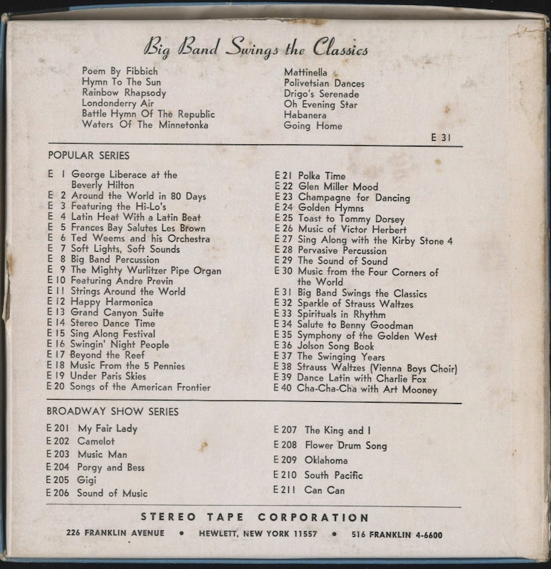 オープンリールテープ BOB FREEDMAN / BIG BAND SWINGS THE CLASSICS 7号 19cm/s (7 1/2IPS) 4トラック