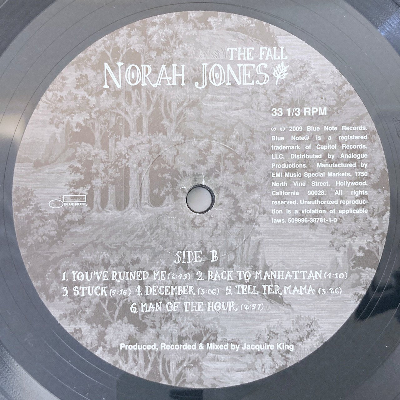 LP/ NORAH JONES / THE FALL / ノラ・ジョーンズ / US盤 200g 重量盤 ポスター・ポストカード・CS BLUE NOTE APP045