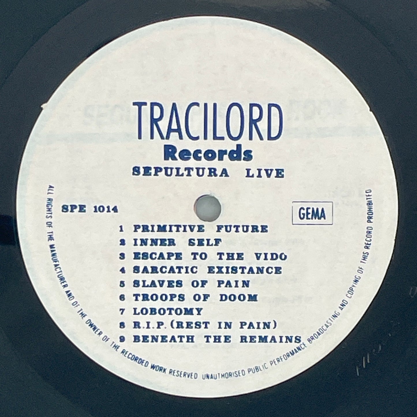 LP/ SEPULTURA / SLAMDOWN / セパルトゥラ / ドイツ盤 アンオフィシャル TRACILORD SPE1014