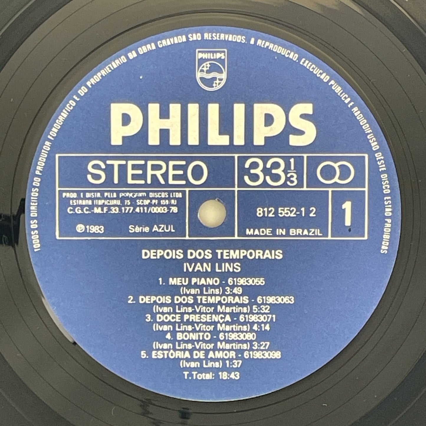 LP/ IVAN LINS / DEPOIS DOS TEMPORAIS / イヴァン・リンス / ブラジル盤 オリジナル ライナー PHILIPS