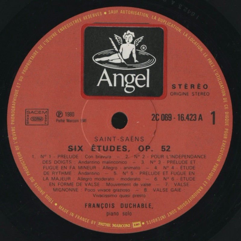フランソワ=ルネ・デュシャーブ / サン=サーンス:6つのエチュード ほか/ フランス盤/ANGEL(VSM)/ゲートフォールドJK/CS付き