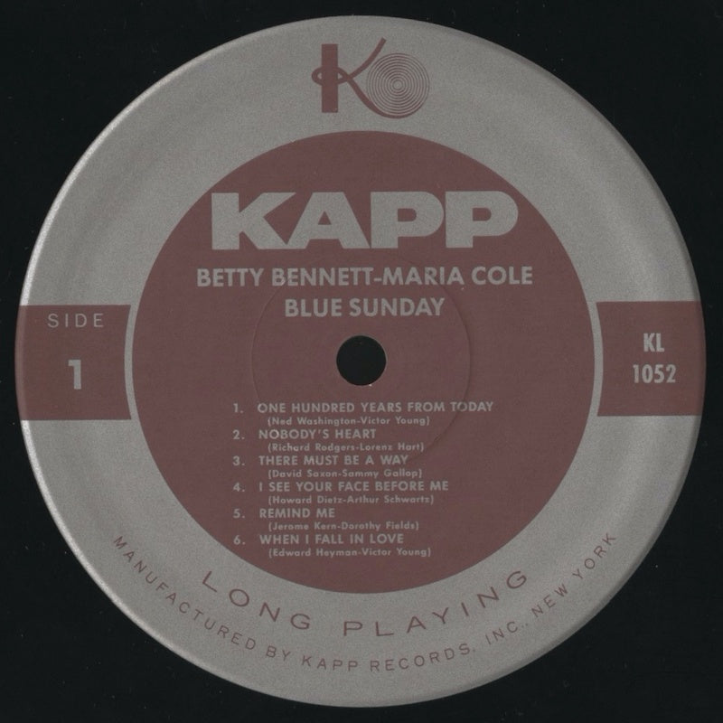 BETTY BENNETT - MARIA COLE / BLUE SUNDAY / 国内盤/MCA/帯・ライナー付き