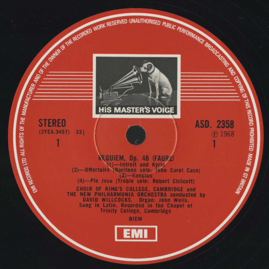ウィルコックス / フォーレ:レクイエム / UK盤/モノクロ切手ラベル/コーティングJK