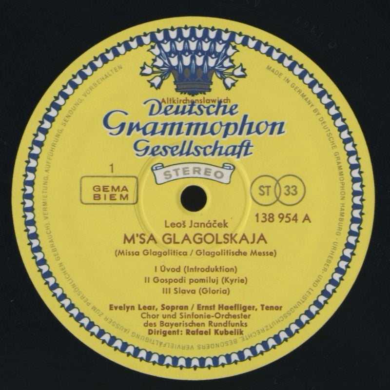 ラファエル・クーベリック / ヤナーチェク:グラゴル・ミサ / ドイツ盤 チューリップラベル ゲートフォールド コーティングJK DGG SLPM138954