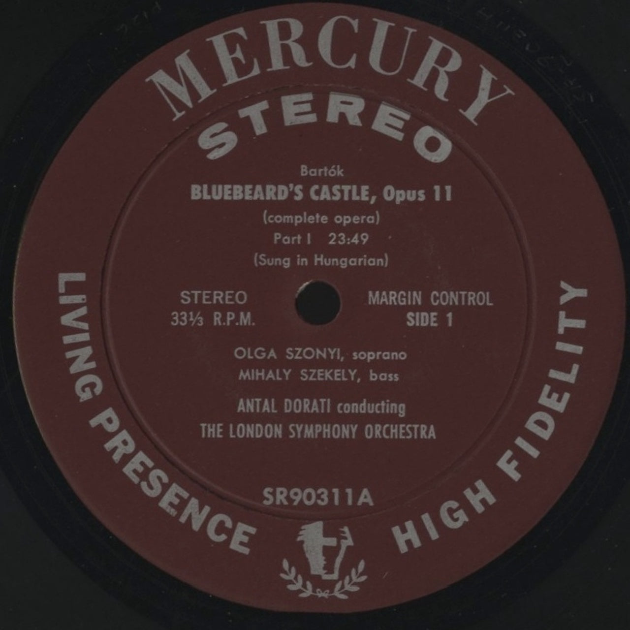 アンタル・ドラティ / バルトーク:歌劇「青ひげ公の城」 / USオリジナル盤/MERCURY/SR/マルーンラベル/深溝あり/コーティングJK/CS付き
