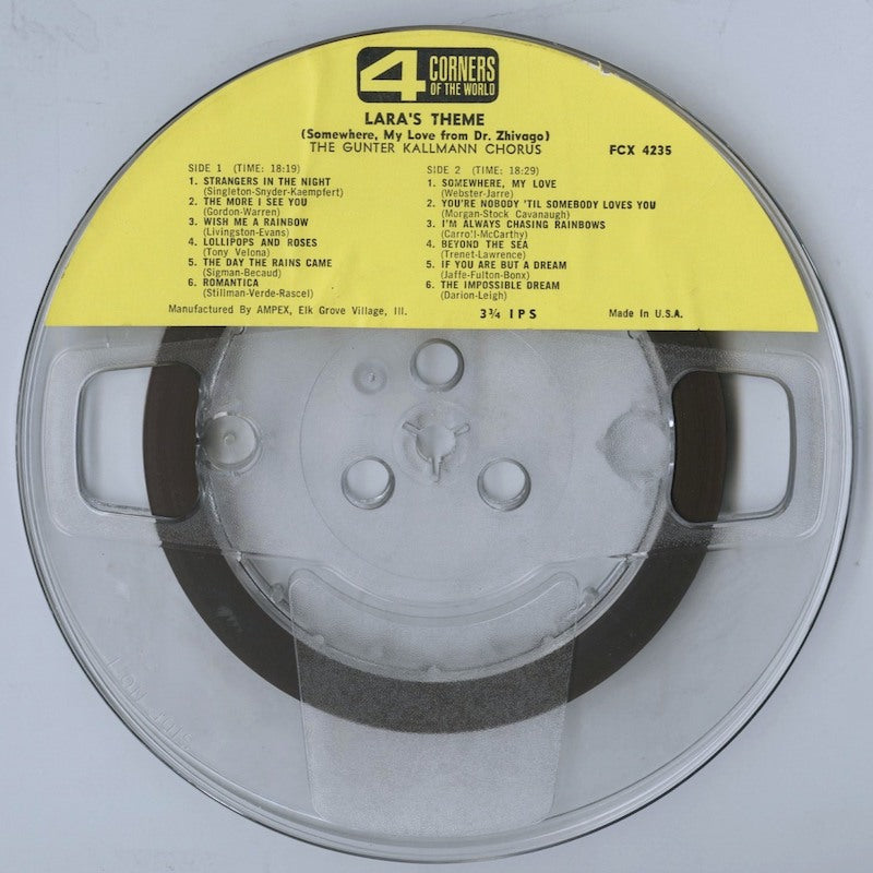 オープンリールテープ THE GUNTER KALLMANN CHORUS / LARA'S THEME ( SOMEWHERE, MY LOVE FROM DOCTOR ZHIVAGO ) 7号 9.5cm/s (3 3/4IPS) 4トラック