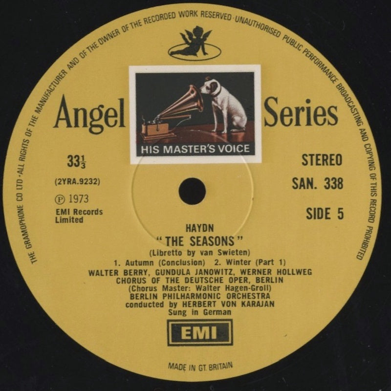 ヘルベルト・フォン・カラヤン / ハイドン:オラトリオ「四季」 / UK盤/3枚組/EMI/カラー切手/BOX/ブックレット(シミ)・CS付き