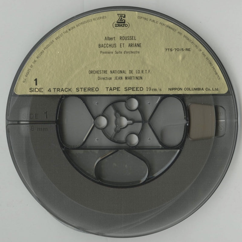 オープンリールテープ ジャン・マルティノン / ルーセル:バッカスとアリアーヌ組曲第1番、第2番 7号 19cm/s (7 1/2IPS) 4トラック 帯(シミ、破れ)・ライナー