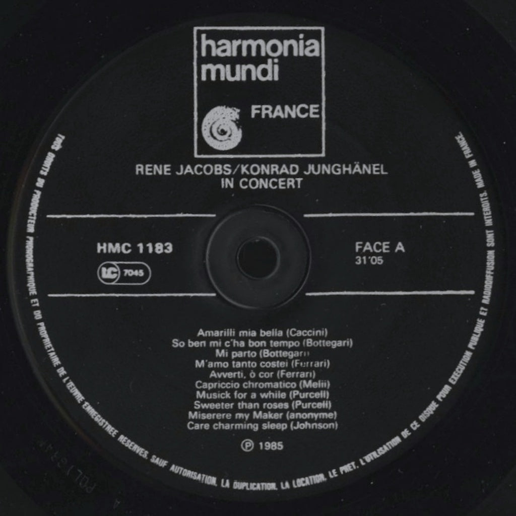 ルネ・ヤーコプス / カッチーニ:アマリッリ、モンテヴェルディ:ポッペアの戴冠 / フランス盤/harmonia mundi/黒ラベル/コーティングJK/ライナー付き