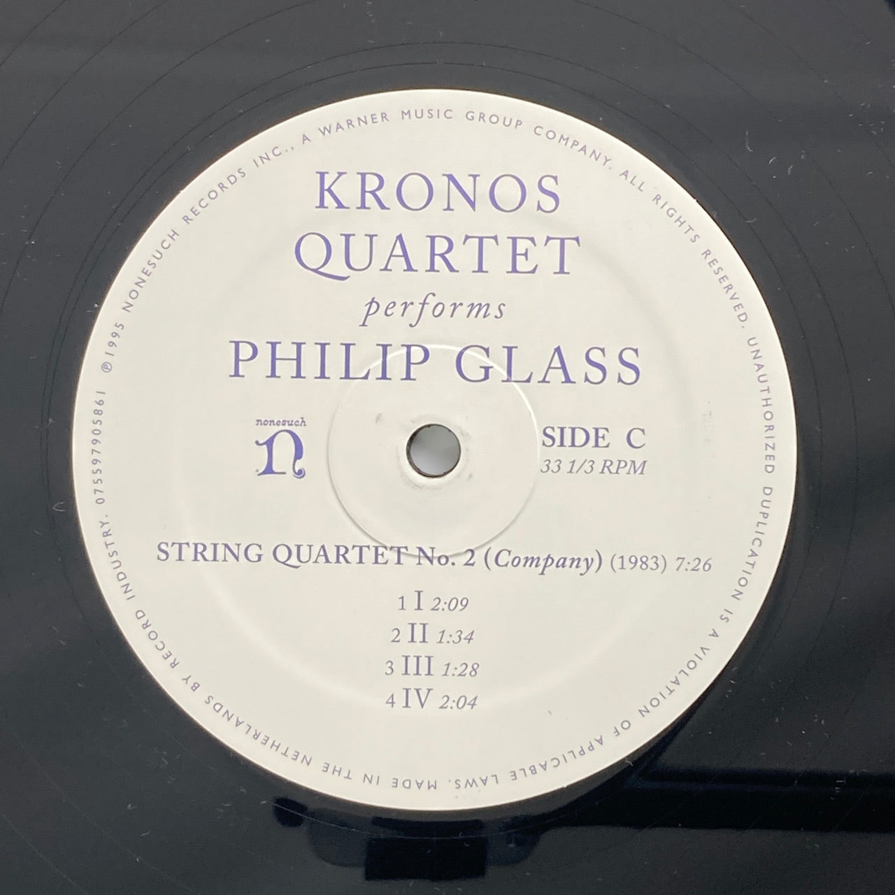 LP/ クロノス・クァルテット / パフォームズ・フィリップ・グラス / オランダ盤 2枚組 2023年プレス NONESHCH 075597905861