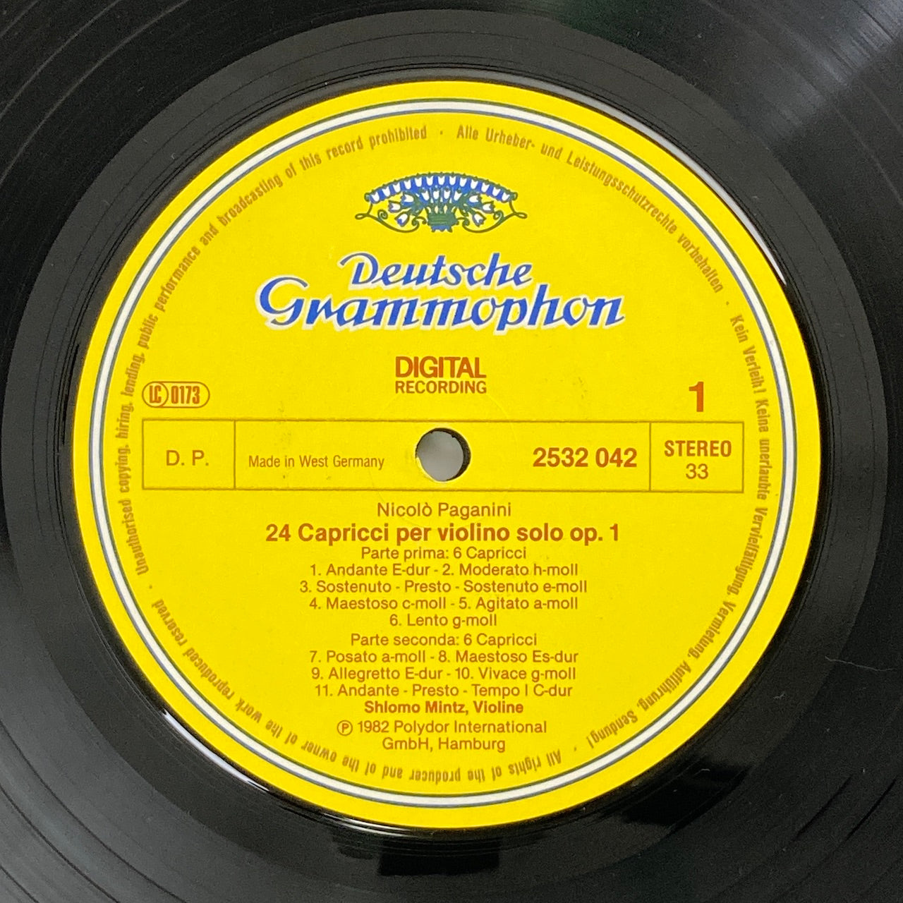 LP/ シュロモ・ミンツ / パガニーニ:24の奇想曲 / ドイツ盤 DIGITAL コーティングJK DGG 2532042
