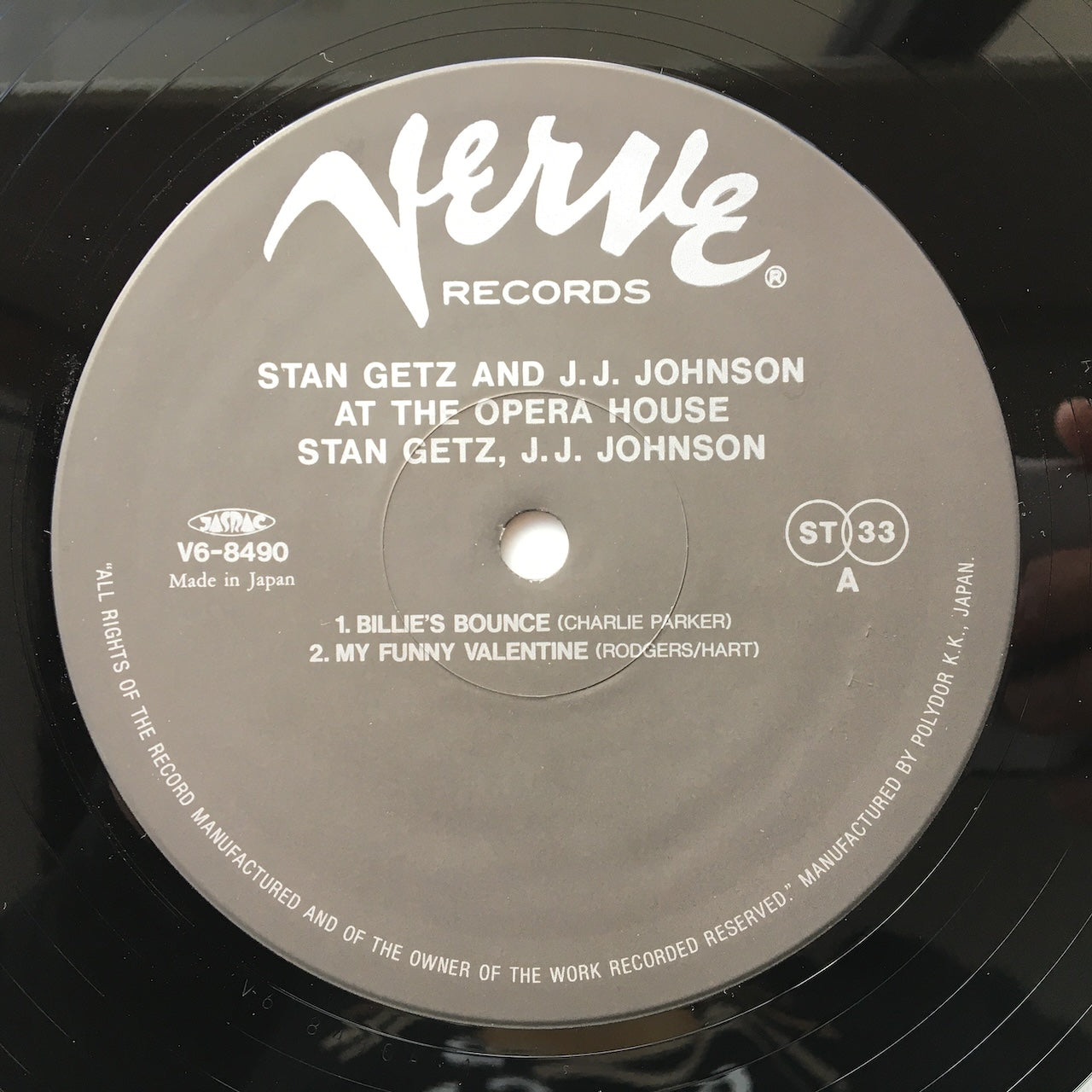 LP/ STAN GETZ / AT THE OPERA HOUSE / 国内盤 新星堂 帯・ライナー VERVE SGD-48
