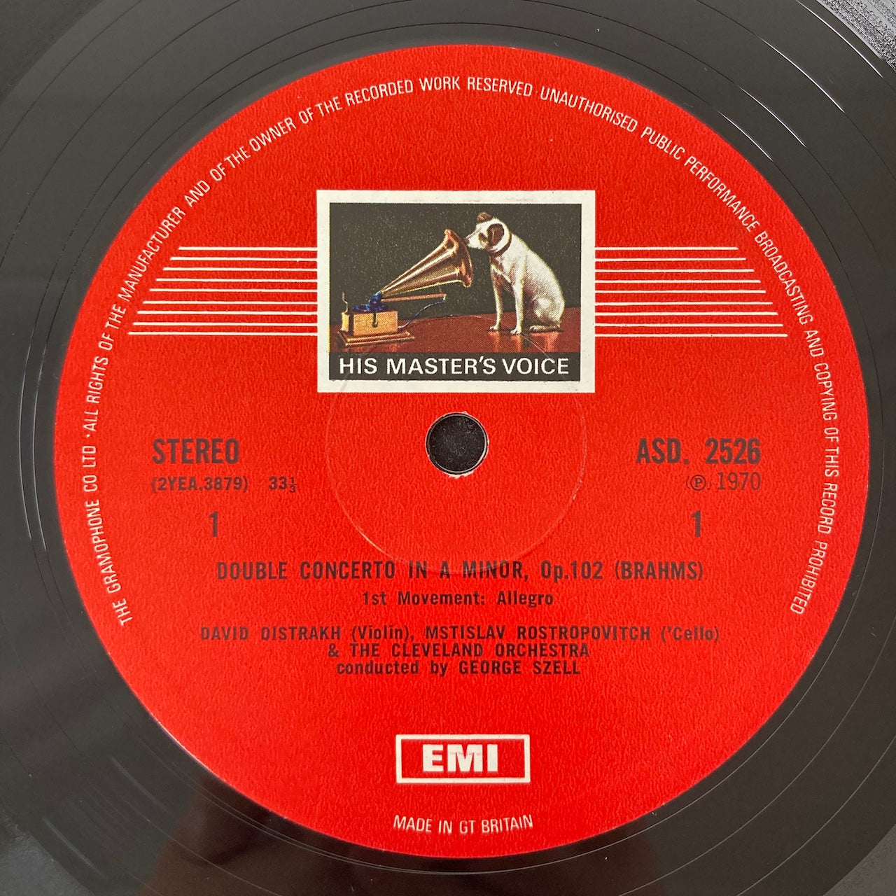 LP/ オイストラフ、ロストロポーヴィチ、セル / ブラームス:ヴァイオリン協奏曲、二重協奏曲 / UK盤 BOX 2枚組 カラースタンプ インサート付 EMI