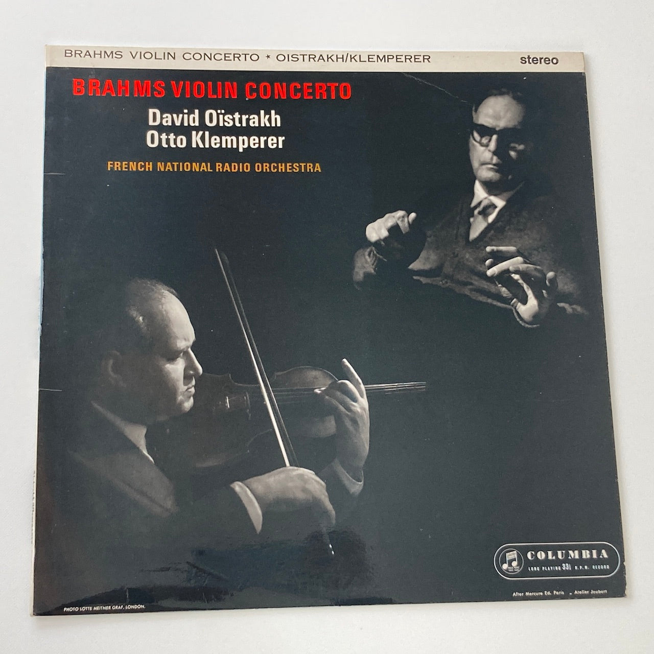 LP/ オイストラフ、クレンペラー / ブラームス:ヴァイオリン協奏曲 / UK盤 セミサークル コーティングJK CS付 COLUMBIA