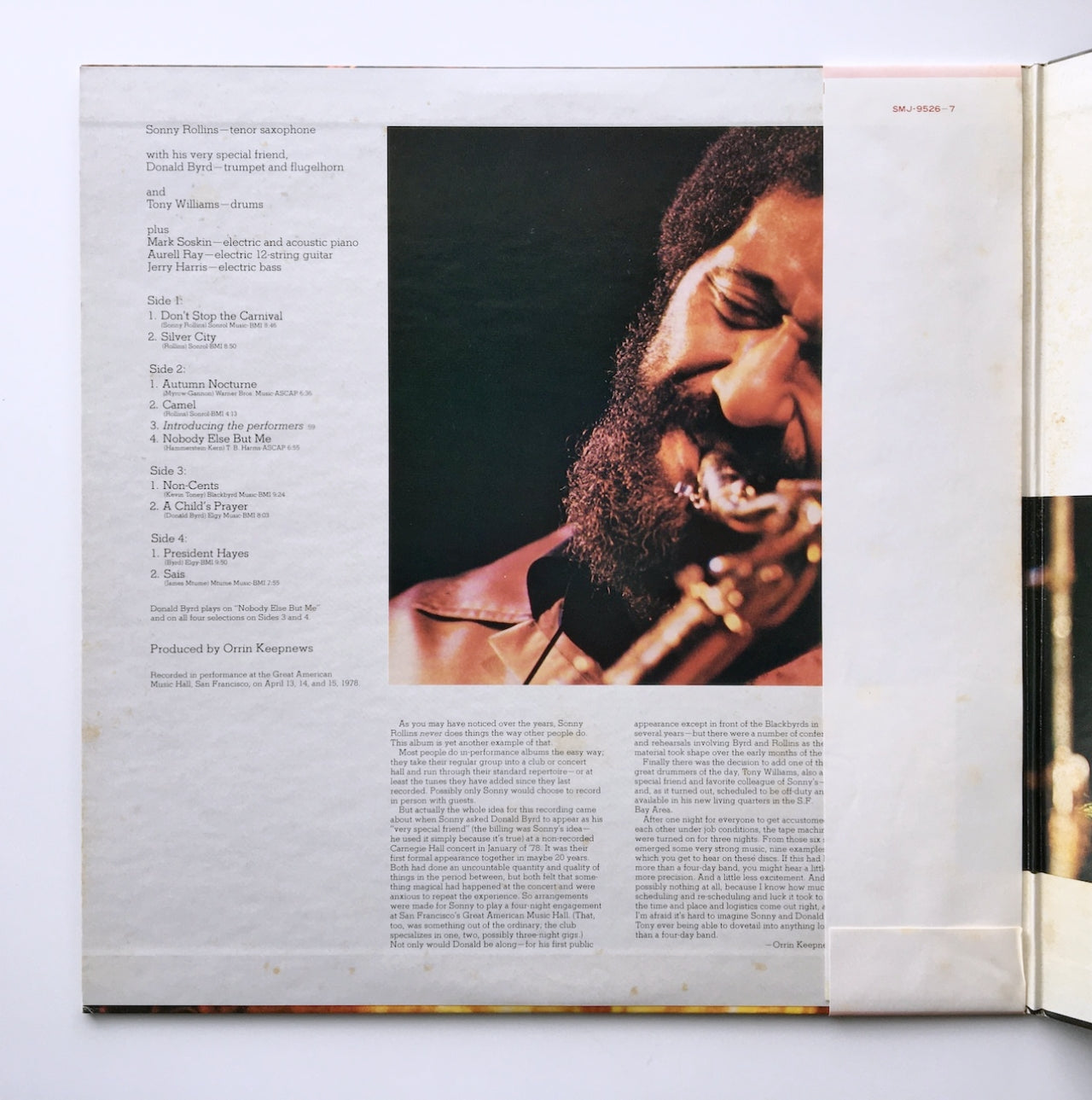 LP/ SONNY ROLLINS / DON'T STOP THE CARNIVAL / 国内盤 2枚組 帯・ライナー付き MILESTONE SMJ-9526/7