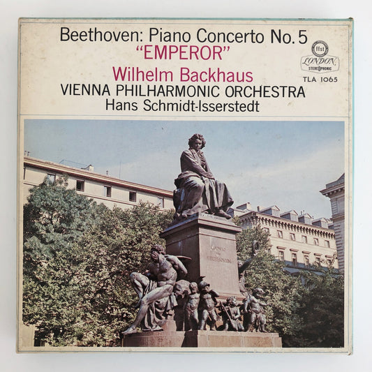 オープンリールテープ ヴィルヘルム・バックハウス / ベートヴェン:ピアノ協奏曲第5番「皇帝」 7号 19cm/s (7 1/2IPS) 4トラック 日本製 ライナー(シミ)付