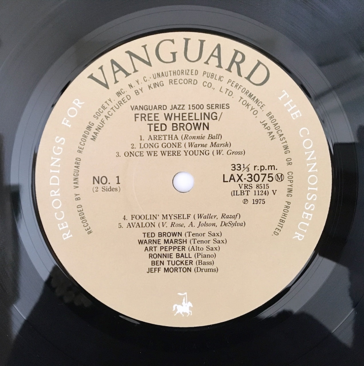 LP/ FREE WHEELING / TED BROWN / 国内盤 帯・ライナー付き VANGUARD LAX3075M