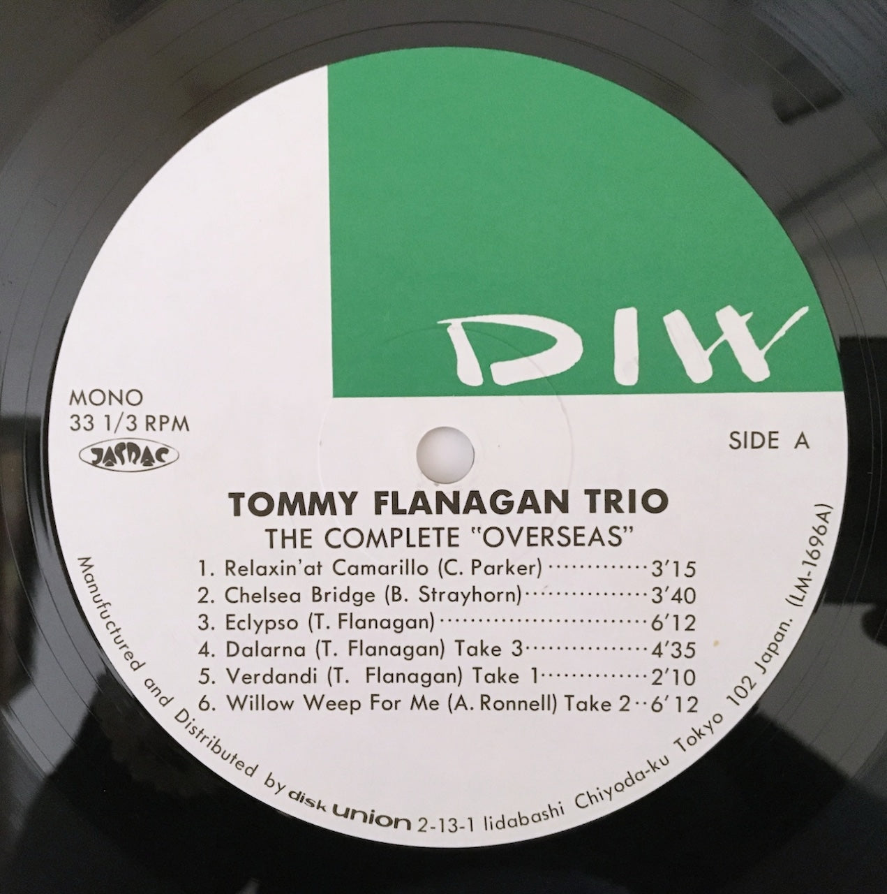 LP/ TOMMY FLANAGAN / OVERSEAS / 国内盤 ライナー DIW DIW-25004