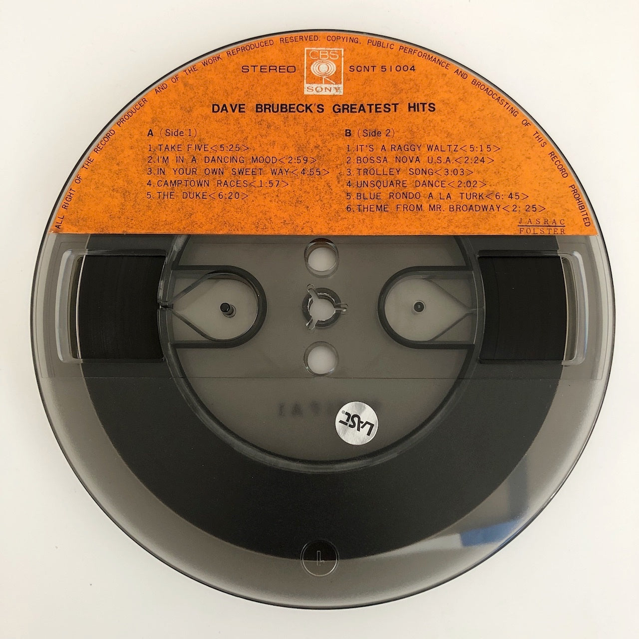 オープンリールテープ DAVE BRUBECK'S / GREATEST HITS 7号 19cm/s (7 1/2IPS) 4トラック US製