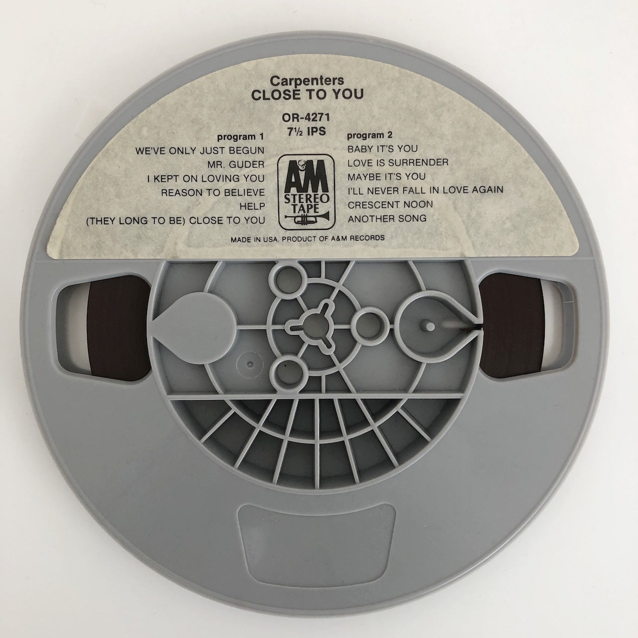 オープンリールテープ CARPENTERS / CLOSE TO YOU 遙かなる影 7号 19cm/s (7 1/2IPS) 4トラック US製