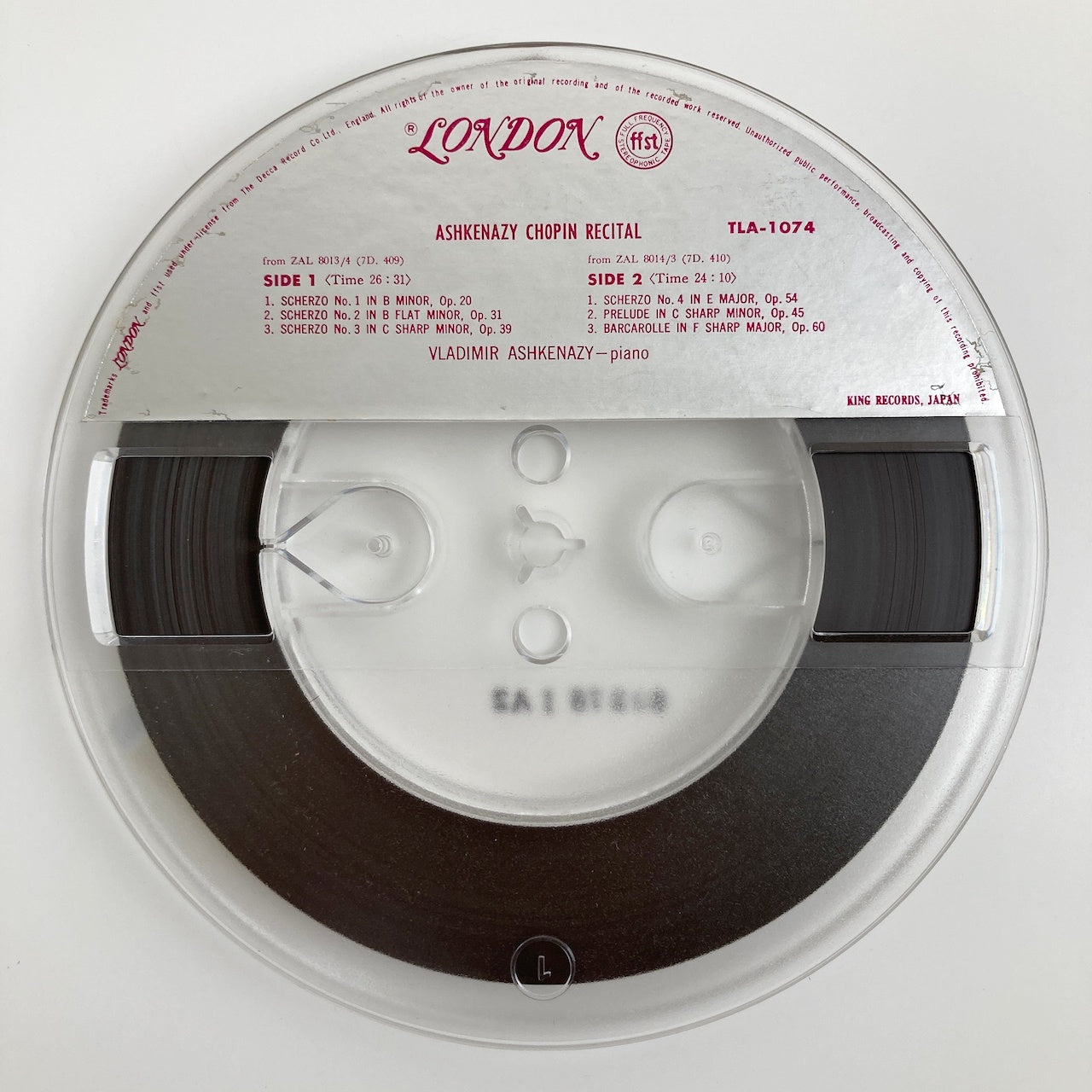 オープンリールテープ / アシュケナージ / ショパン・リサイタル / 日本盤 ライナー 7号 19cm/s (7 1/2IPS) 4トラック LONDON