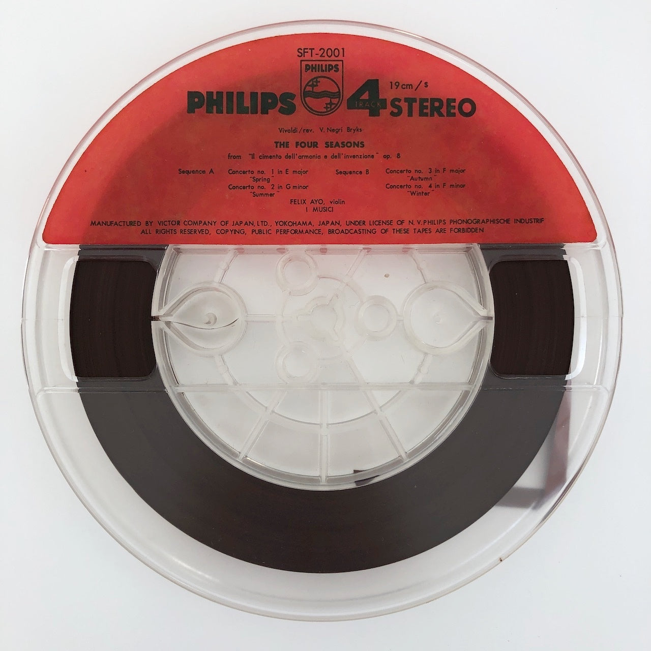 オープンリールテープ イ・ムジチ合奏団 / ヴィヴァルディ:協奏曲集「四季」 7号 19cm/s (7 1/2IPS) 4トラック 日本製 帯(シミ、ヨレ)・ライナー(シミ・ヨレ)付