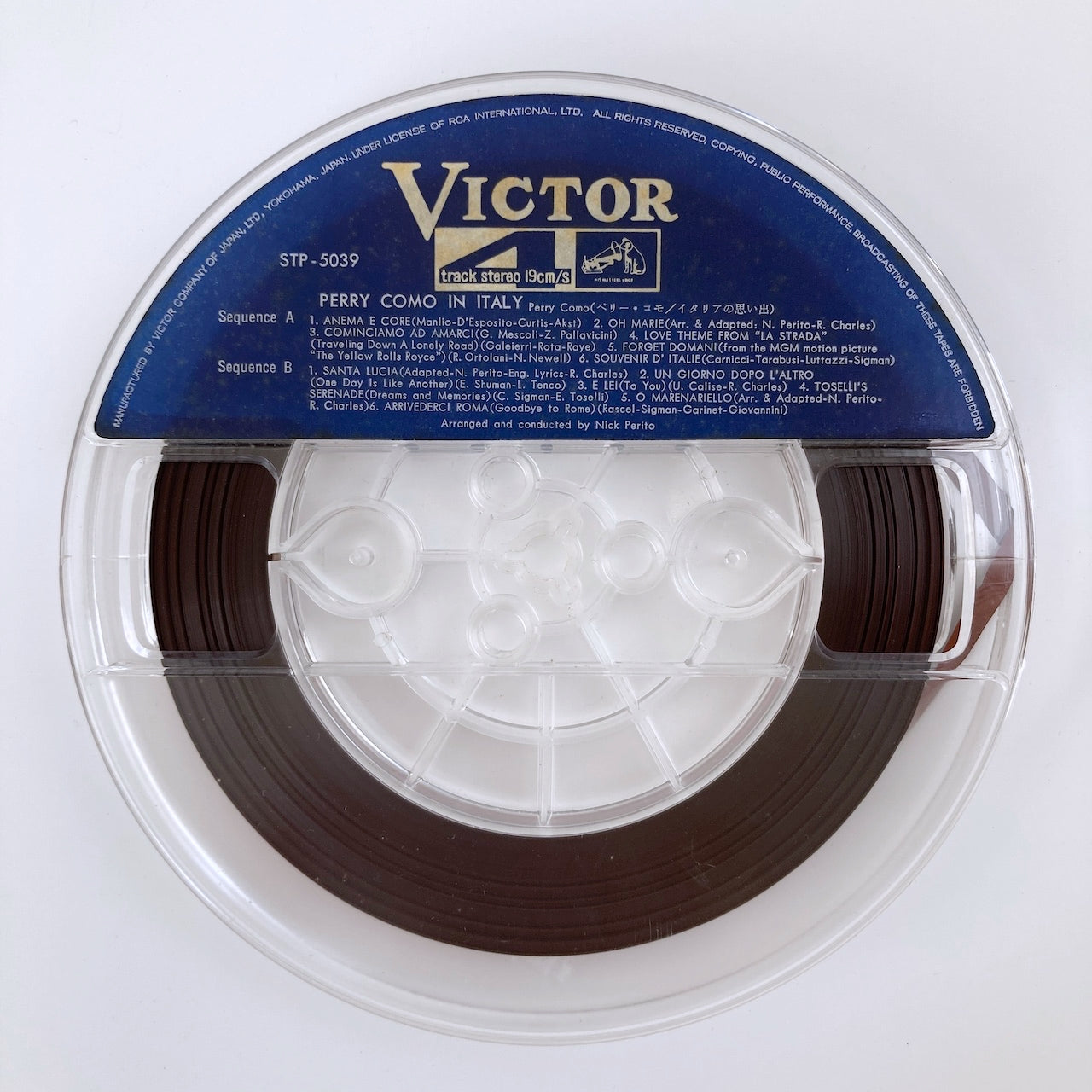オープンリールテープ PERRY COMO / IN ITALY / 日本盤 ライナー 7号 19cm/s (7 1/2IPS) 4トラック RCA VICTOR