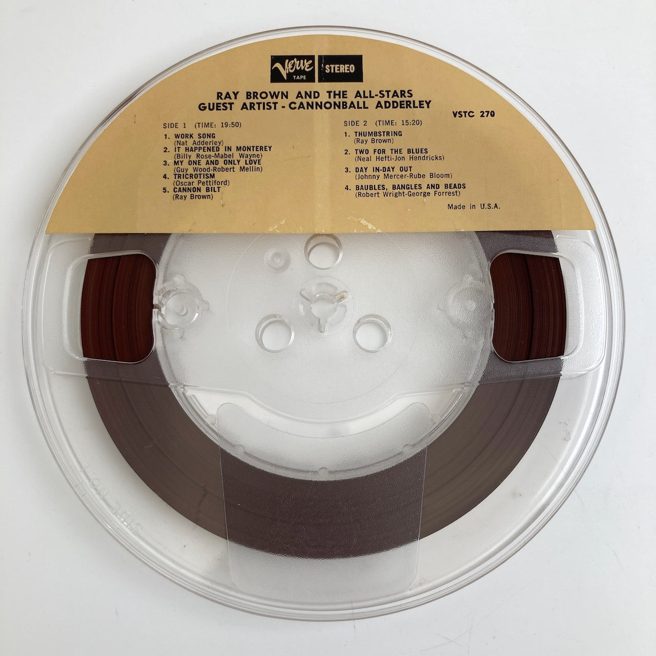 オープンリールテープ RAY BROWN / WITH THE ALL-STAR BIG BAND / 日本盤 インサート 7号 19cm/s (7 1/2IPS) 4トラック VERVE
