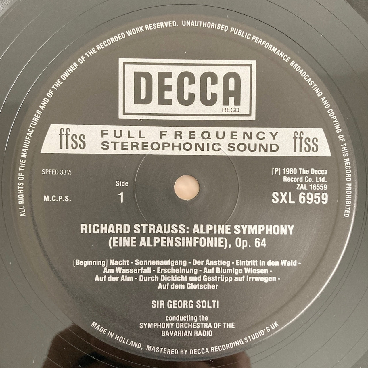 LP/ ゲオルグ・ショルティ / R.シュトラウス:アルプス交響曲 / UK盤 オランダプレス (UKなし) DECCA SXL6959