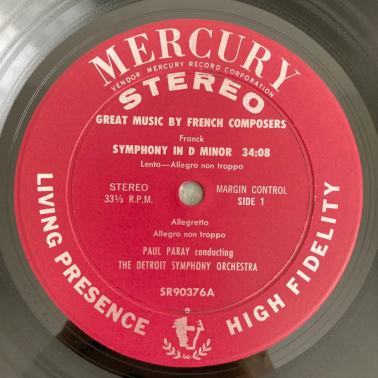 LP/ ポール・パレ― / フランク:交響曲 ニ短調 / US盤 あずきラベル 深溝 MERCURY SR90376