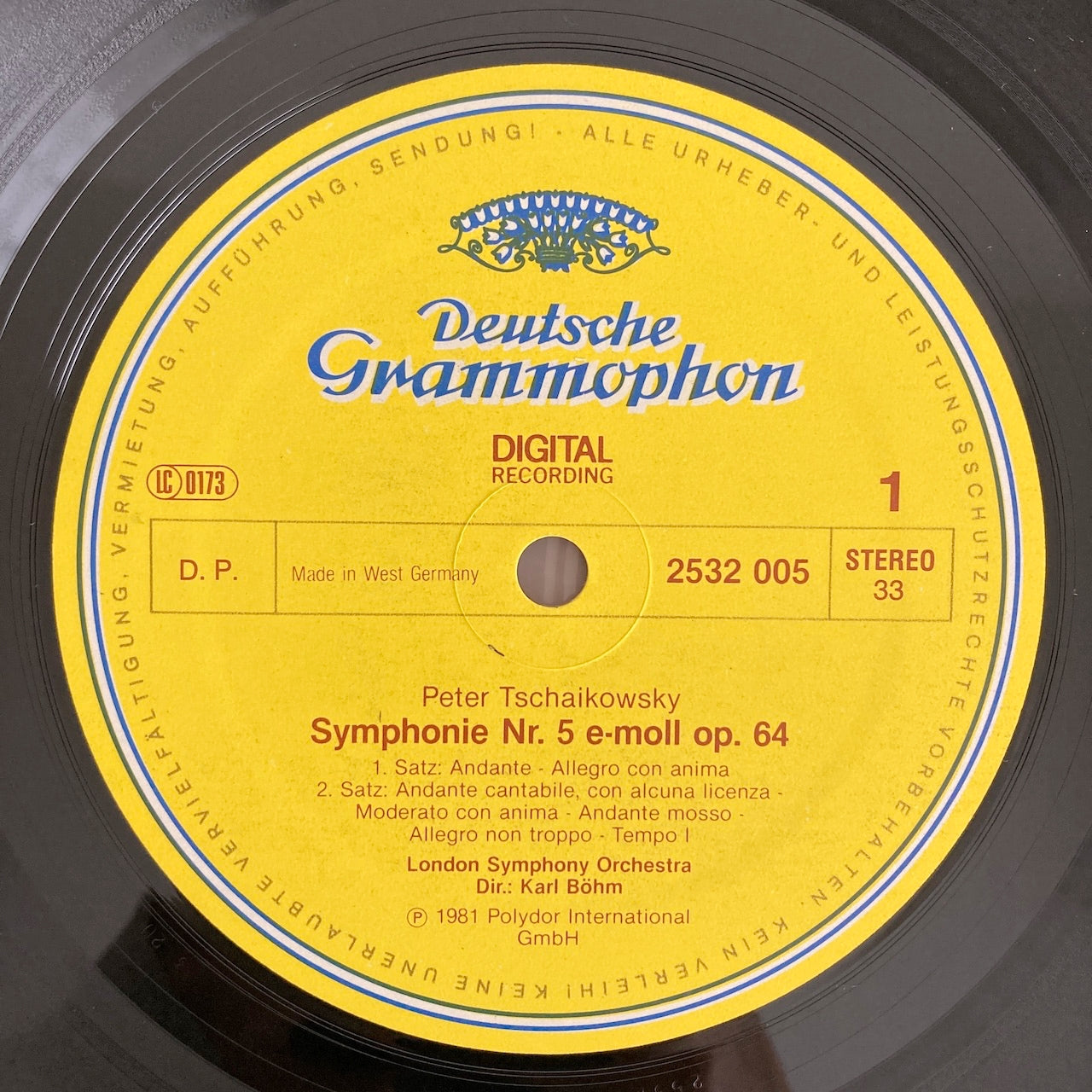 LP/ カール・ベーム / チャイコフスキー:交響曲第5番 / ドイツ盤 DIGITAL コーティングJK DGG 2532005