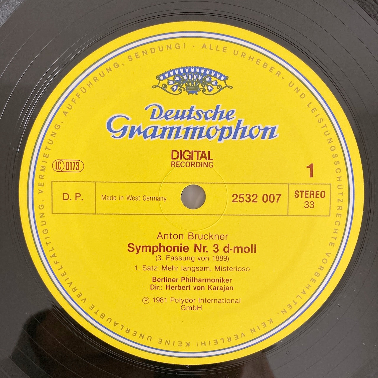 LP/ ヘルベルト・フォン・カラヤン / ブルックナー:交響曲第3番 / ドイツ盤 DIGITAL コーティングJK DGG 2532007