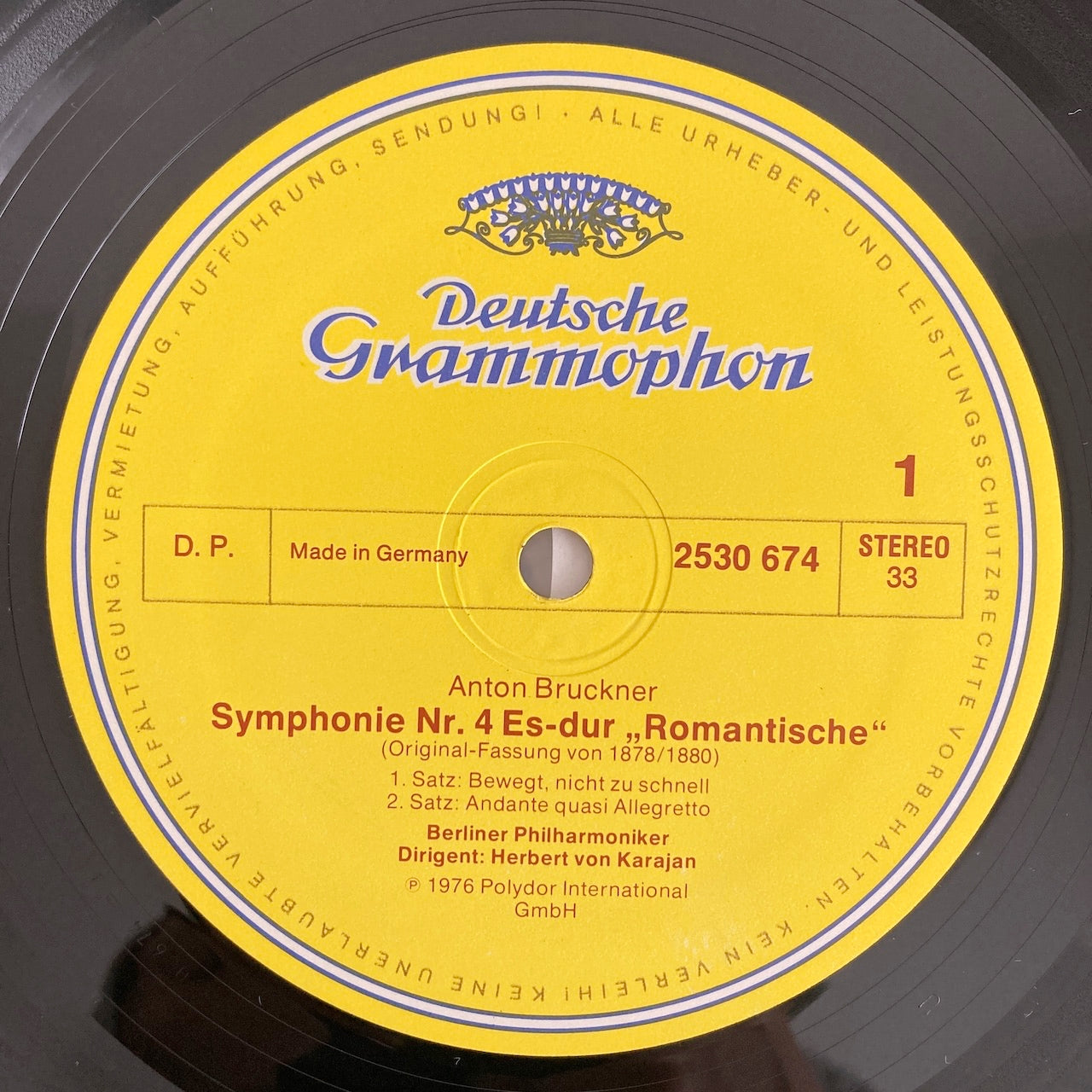 LP/ ヘルベルト・フォン・カラヤン / ブルックナー:交響曲第4番「ロマンティック」 / ドイツ盤 コーティングJK DGG 2530674