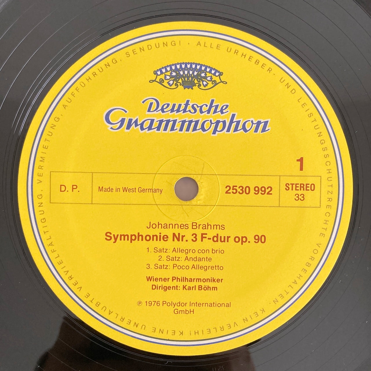 LP/ カール・ベーム / ブラームス:交響曲第3番、アルト・ラプソディ / ドイツ盤 コーティングJK DGG 2530992