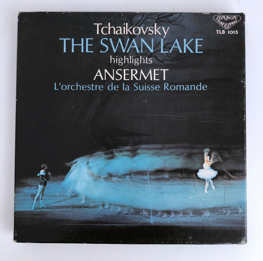 オープンリールテープ  エルネスト・アンセルメ / チャイコフスキー:バレエ音楽「白鳥の湖」 7号 19cm/s (7 1/2IPS) 4トラック 日本製 ライナー(シミ)付