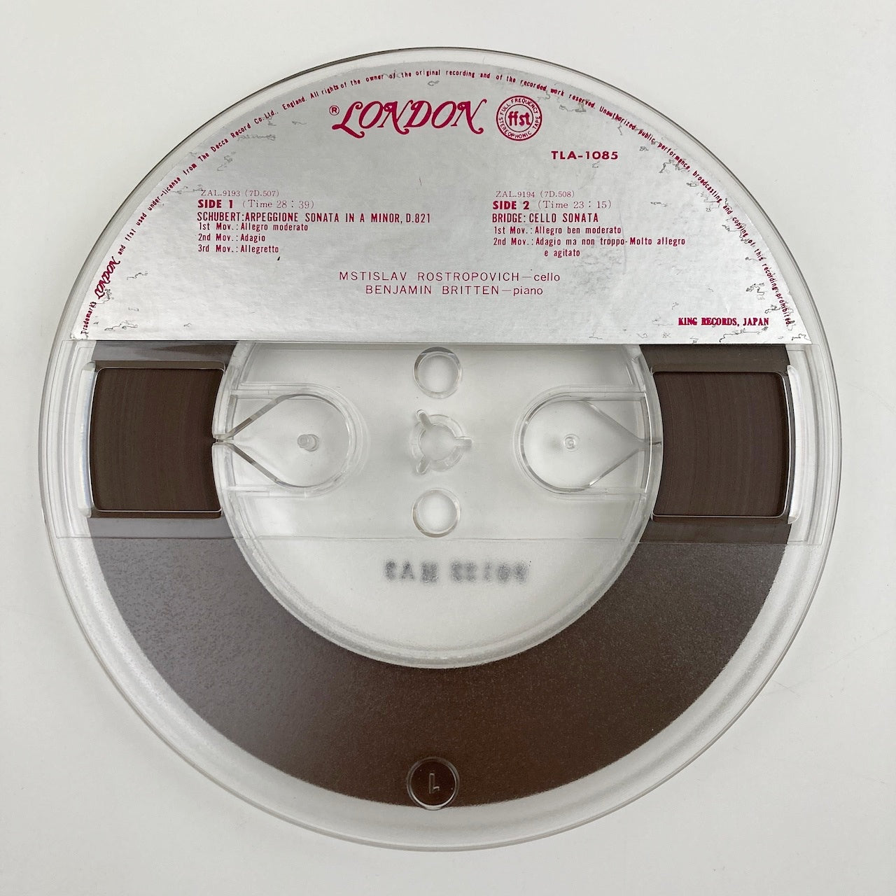 オープンリールテープ/ ロストロポーヴィチ / シューベルト:アルペジョーネソナタ / 日本盤 ライナー(シミ) 7号 19cm/s (7 1/2IPS) 4トラック