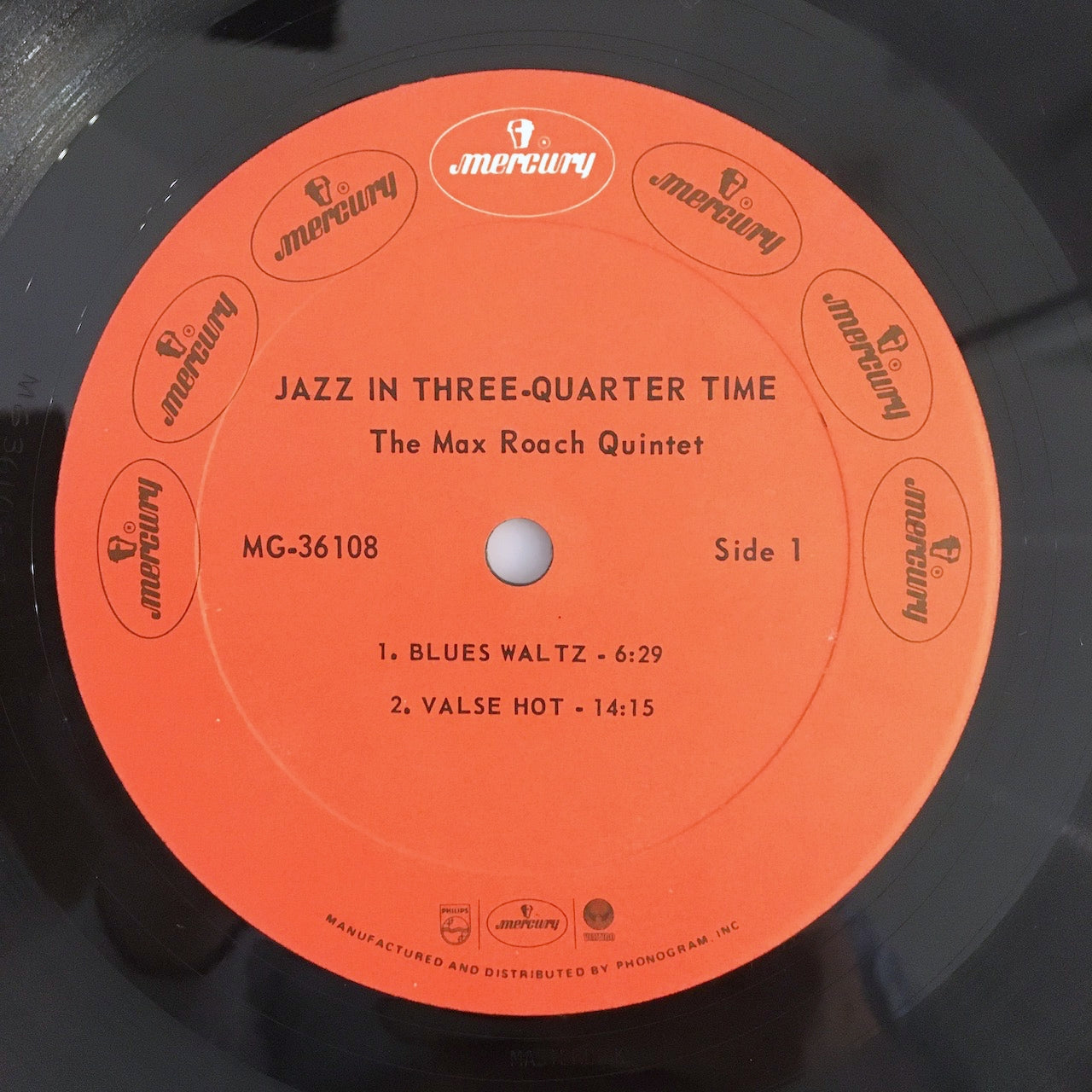 LP/ MAX ROACH / JAZZ IN 3/4 TIME / US盤 赤ラベル 直輸入 盤に若干反りあり、再生OKです。 EMARCY MG-36108