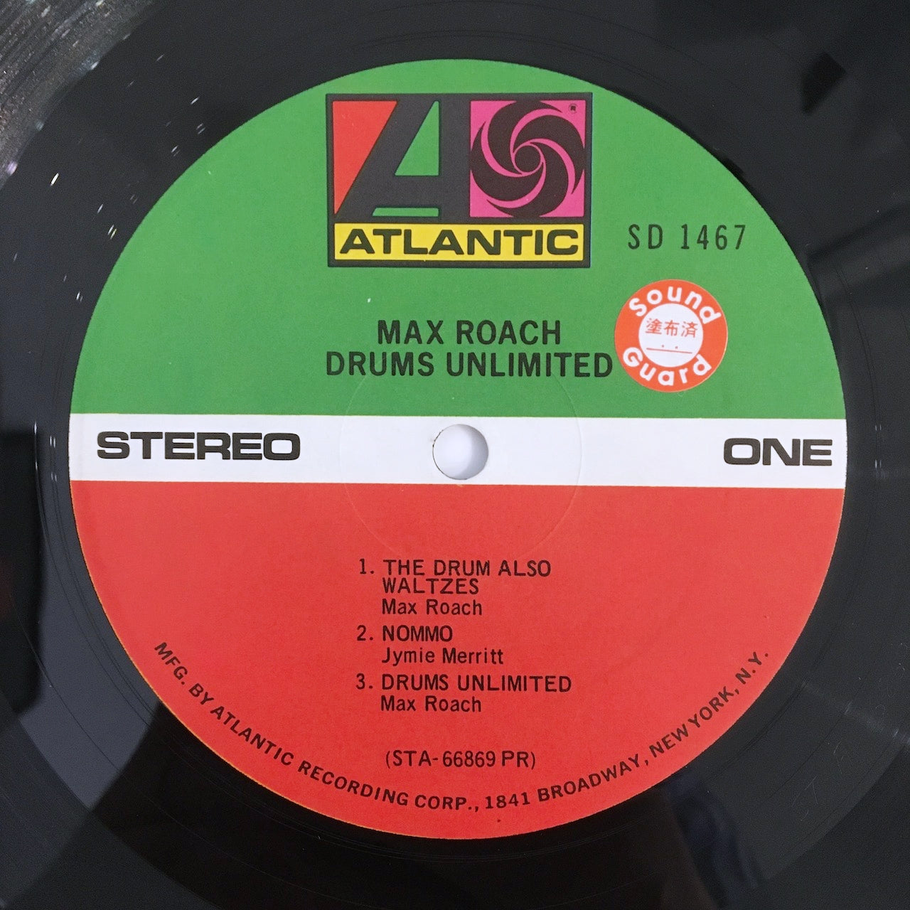 LP/ MAX ROACH / DRUMS UNLIMITED / US盤 赤緑ラベル ATLANTIC SD1467