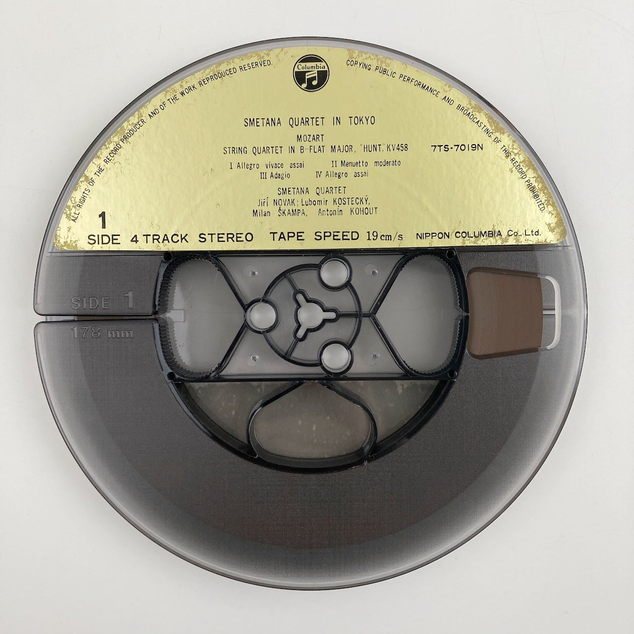 オープンリールテープ/ スメタナ四重奏団 / モーツァルト:弦楽四重奏曲第17番「狩」、第15番 / 日本盤 ライナー 7号 19cm/s (7 1/2IPS) 4トラック
