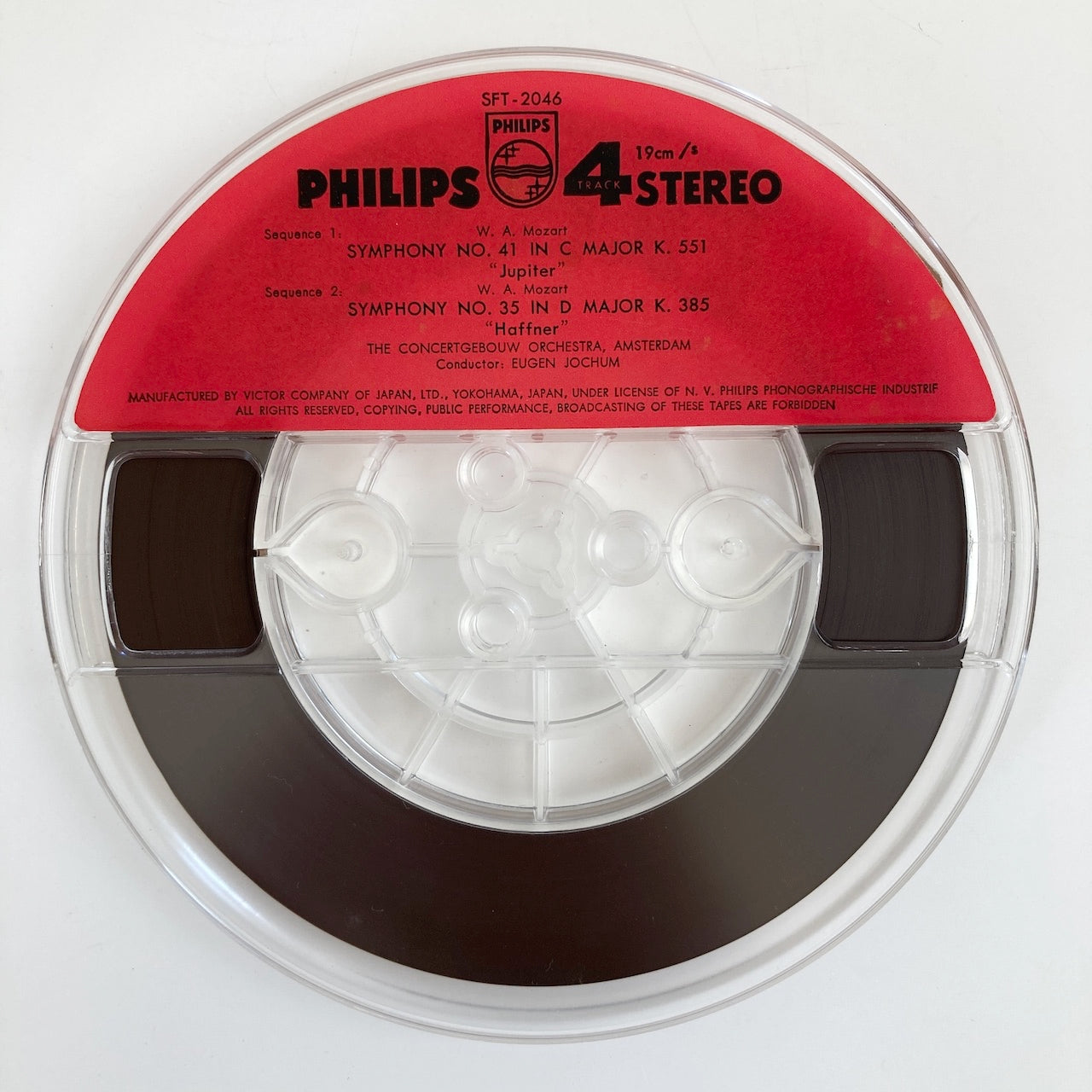 オープンリールテープ/ オイゲン・ヨッフム / モーツァルト:交響曲第41番「ジュピター」、第35番「ハフナー」 / 日本盤 7号 19cm/s (7 1/2IPS) 4トラック PHILIPS