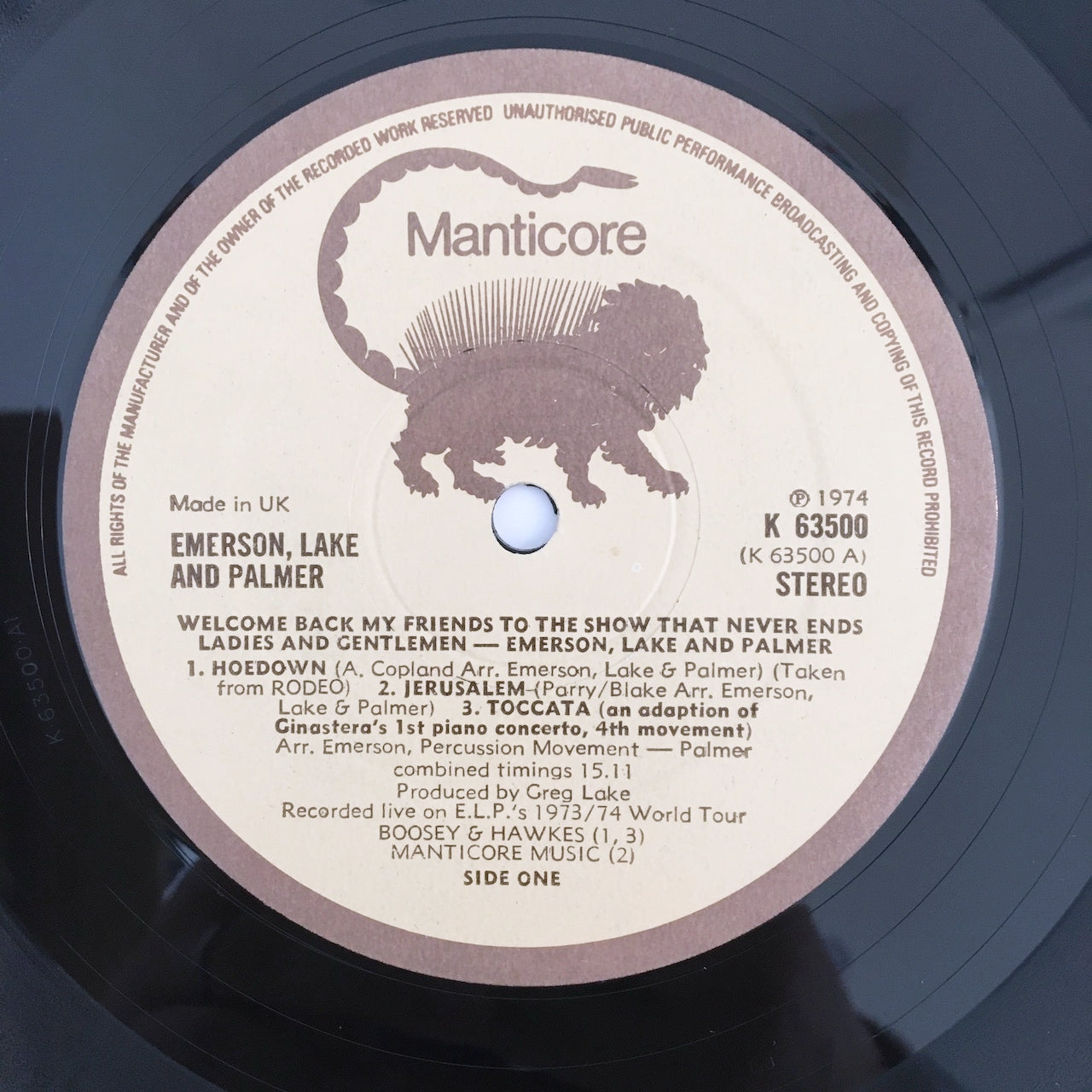 LP/ EMERSON, LAKE & PALMER / WELCOME BACK MY FRIENDS TO THE SHOW THAT NEVER ENDS / UK盤 MANTICORE K63500